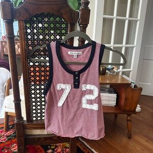 Abercrombie & Fitch Red and White Striped Top